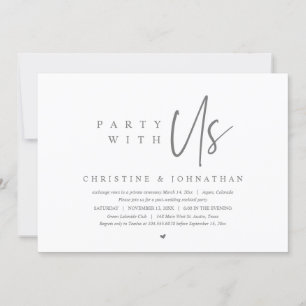 Modern minimalistisk utarmning av Bröllop, Party m Inbjudningar