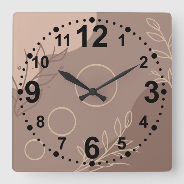 Modern minimalistisk väggspärr fyrkantig klocka (Framsida)