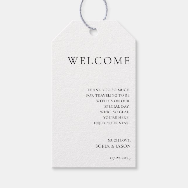 Modern minimalistisk välkomstMärkre i Bröllop Presentetikett (Framsidan)