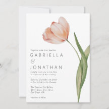 Modern minimalistisk vattenfärg Tulip Bröllop