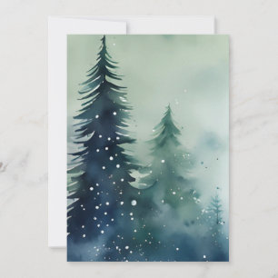 Modern minimalistisk vattenfärgskorridor jul julkort