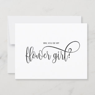 modern minimalistisk vill du vara min blomsterflic inbjudningar