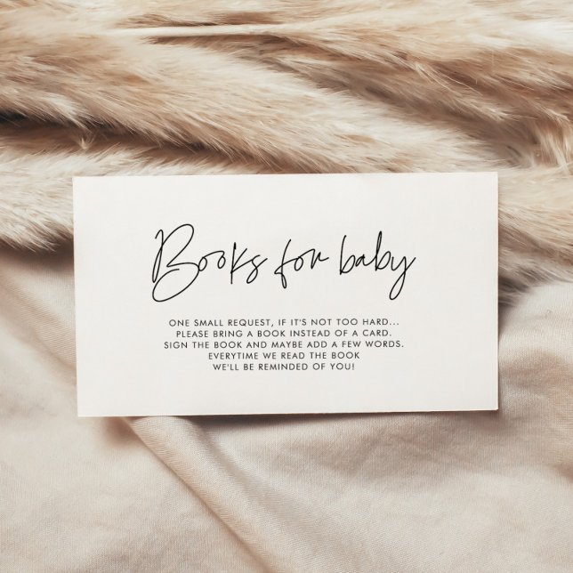 Modern minimalistisk visitkort för babydusch bok tilläggskort (Skapare uppladdad)