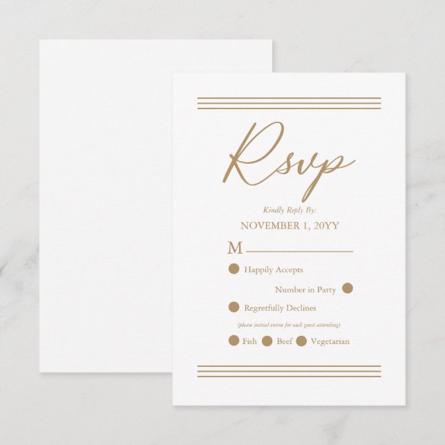 Modern minimalistisk vit | Antique Guld OSA (Fram/baksida)