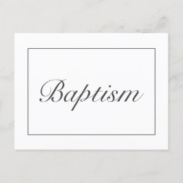Modern minimalistisk vit Baby-baptism Meddelande Vykort