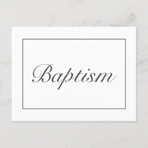 Modern minimalistisk vit Baby-baptism Meddelande Vykort