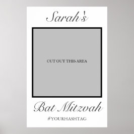 Modern minimalistisk vit Bat mitzvah fotopropp Poster