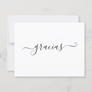 Modern minimalistisk vit gracias tack kort