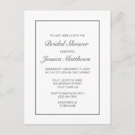 Modern minimalistisk vit Inbjudningskort för möhip