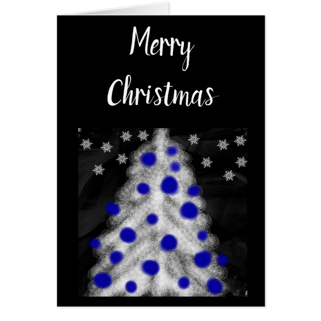 Modern minimalistisk vit Julgran-Anpassningsbar Hälsningskort (Framsidan)