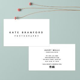 Modern minimalistisk vit Professionell Visitkort