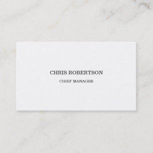 Modern minimalistisk vit Professionell Visitkort
