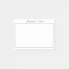 Modern minimalistisk vit svart Anpassningsbar Post-it Block