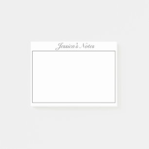 Modern minimalistisk vit svart Anpassningsbar Post-it Block
