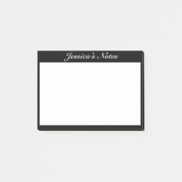 Modern minimalistisk vit svart Anpassningsbar Post-it Block