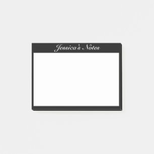 Modern minimalistisk vit svart Anpassningsbar Post-it Block