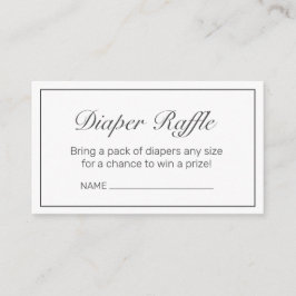 Modern minimalistisk vit svart blöjaffel tilläggskort