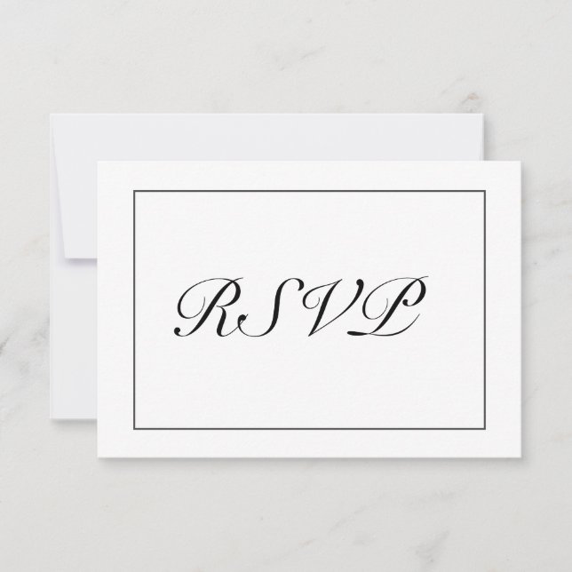 Modern minimalistisk vit svart Bröllop OSA Kort (Framsida)