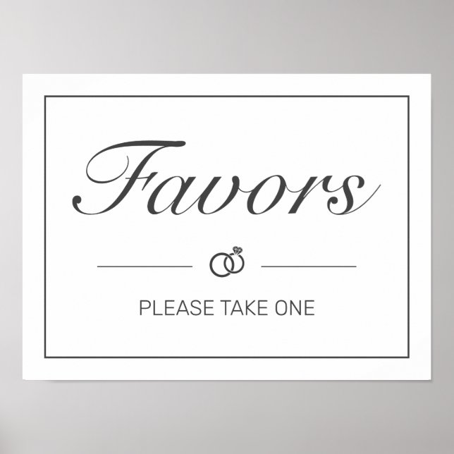 Modern minimalistisk vit svart Bröllop-signal Poster (Framsidan)