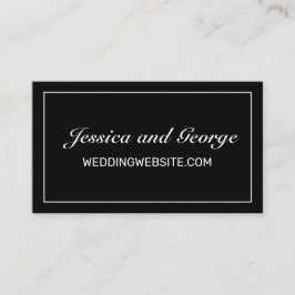 Modern minimalistisk vit svart Bröllop-webbplatsko Visitkort