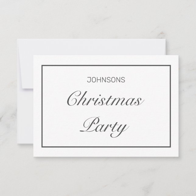 Modern minimalistisk vit svart jul Party OSA Kort (Framsida)