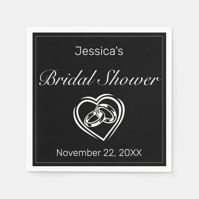 Modern minimalistisk vit svart Möhippa Pappersservett (Framsidan)