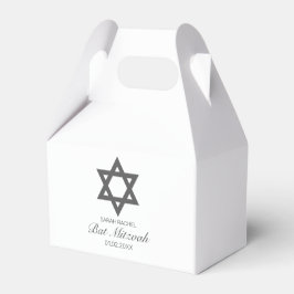 Modern minimalistisk vit svart Pub Bat mitzvah Presentaskar