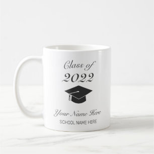 Modern minimalistisk vit svart Studenten Kaffemugg