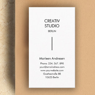 Modern minimalistisk vit svart svart visitkort