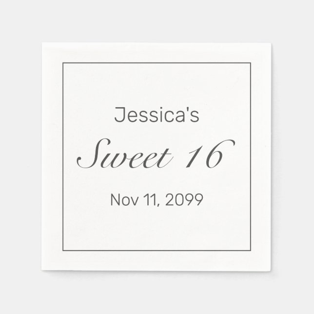 Modern minimalistisk vit svart, vit, svep 16 pappersservett (Framsidan)