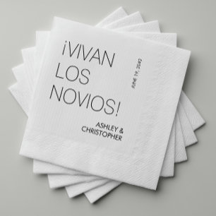 Modern minimalistisk "Vivan Los Novas" Bröllop Pappersservett