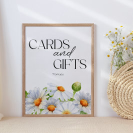 Modern minimalistisk Watercolol-Daisy och presente Poster