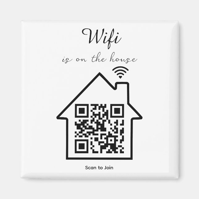 Modern Minimalistisk WiFi QR-kod Magnet (Framsidan)