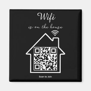 Modern Minimalistisk WiFi QR-kod Magnet