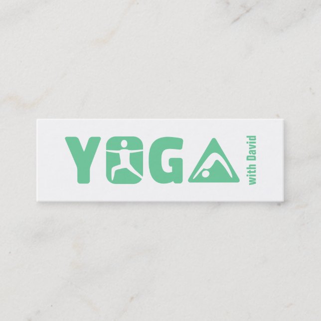 Modern minimalistisk yogainstruktör på frilansbasi mini visitkort (Framsida)