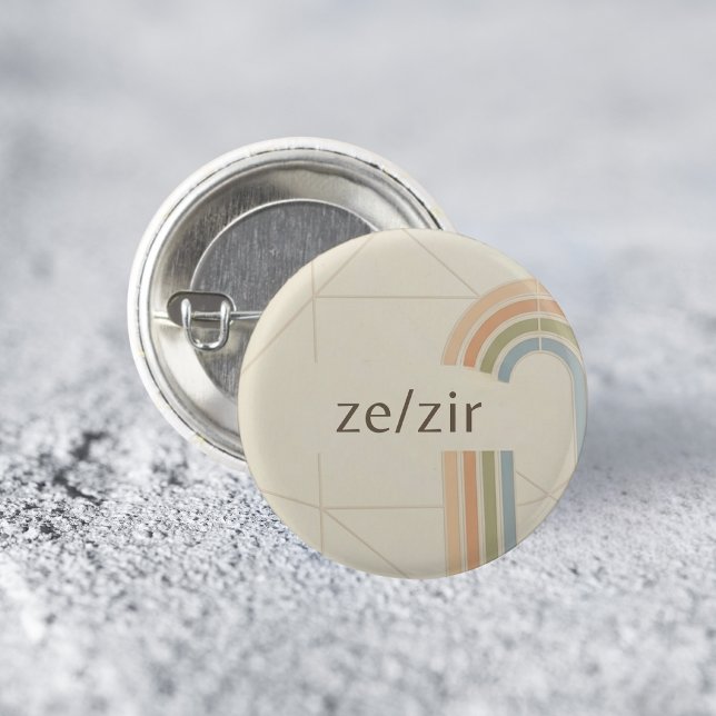 Modern minimalistisk Ze/Zir HBTQ-stolthet knapp (Skapare uppladdad)