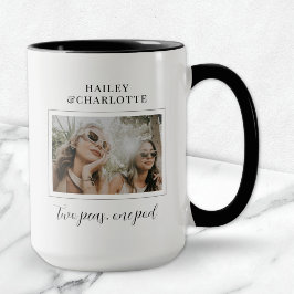 Modern minimalistiska julbilder på bästa vänner mugg
