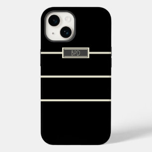 Modern Minimalistiska Monogram Initialer Svart