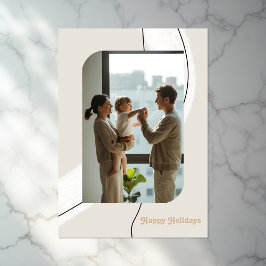 Modern minimalistiska valv jul fotokollage julkort
