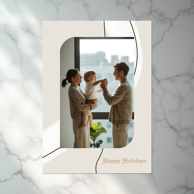 Modern minimalistiska valv semester fotokollage julkort (Modern Minimalist Arches Holiday Photo Collage)