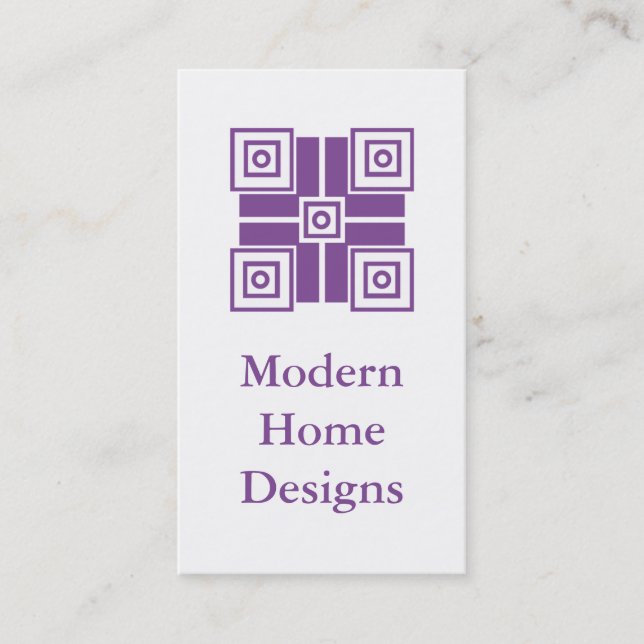 Modern, minimalistiskt Affärskort, Lila Visitkort (Framsida)