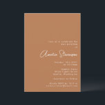 Modern minimalistiskt Bat mitzvah skript Terracott Inbjudningar<br><div class="desc">Modern minimal Bat mitzvah inbjudan i Boho Terracotta Brown</div>