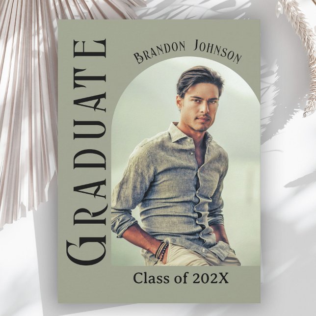 Modern minimalistiskt beväpnat foto Studenten Inbjudningar (Skapare uppladdad)