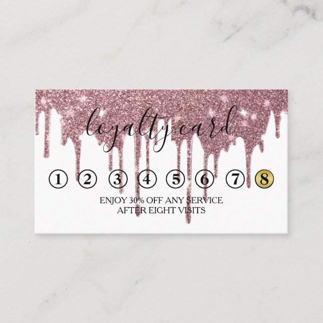 Modern minimalistiskt bonuskort i Guld Glitter Visitkort (Framsida)