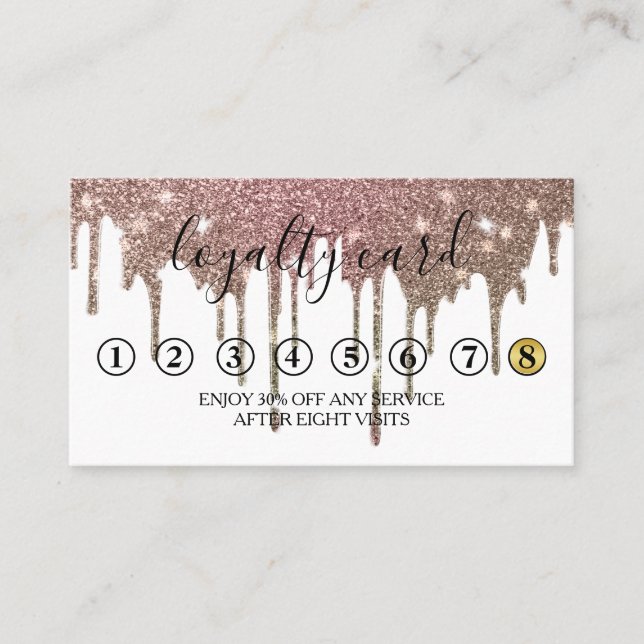 Modern minimalistiskt bonuskort i Guld Glitter Visitkort (Framsida)