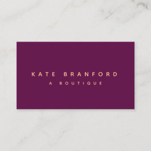 Modern Minimalistiskt Burgundy Boutique Visitkort