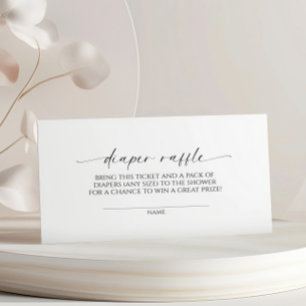 Modern minimalistiskt dyaper Raffle Tilläggskort