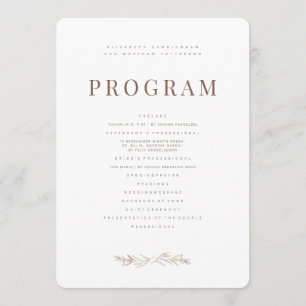 Modern + minimalistiskt flytande Bröllop Program