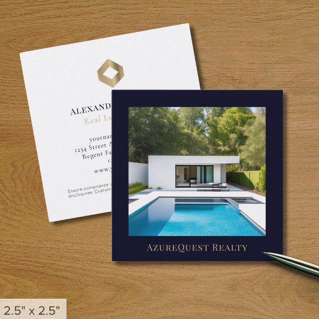 Modern, minimalistiskt foto fyrkantigt visitkort (Skapare uppladdad)