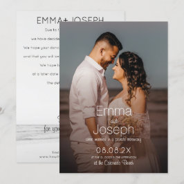 Modern minimalistiskt, gift fotoannonseringskort